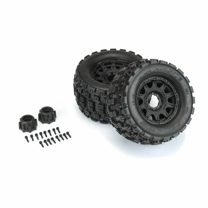 Pro-Line Racing 1/8 Badlands MX38 F/R 3.8" MT Tires Mounted 17mm Blk Raid (2) for Tires & Wheels - Image 3