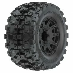 Pro-Line Racing 1/8 Badlands MX38 HP BELTED F/R 3.8" MT Mounted 17mm Blk Raid (2) for Tires & Wheels