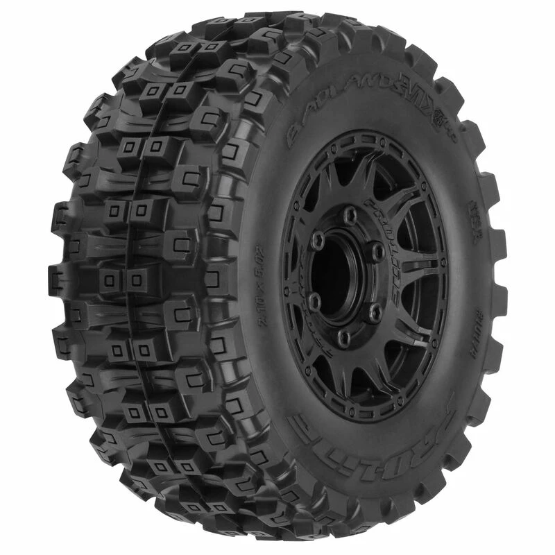 Pro-Line Racing 1/10 Badlands MX28 BELTED F/R 2.8" MT Tres Mounted 12mm Blk Raid (2) for Tires & Wheels