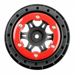 Pro-Line Racing 1/10 Split Six Front 2.2"/3.0" 12mm Short Course Wheels (2) Red/Blk for Tires & Wheels
