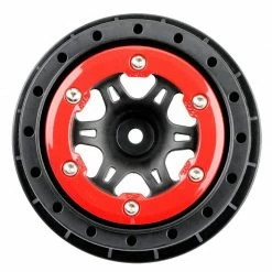 Pro-Line Racing 1/10 Split Six Rear 2.2"/3.0" 12mm Short Course Wheels (2) Red/Black for Tires & Wheels