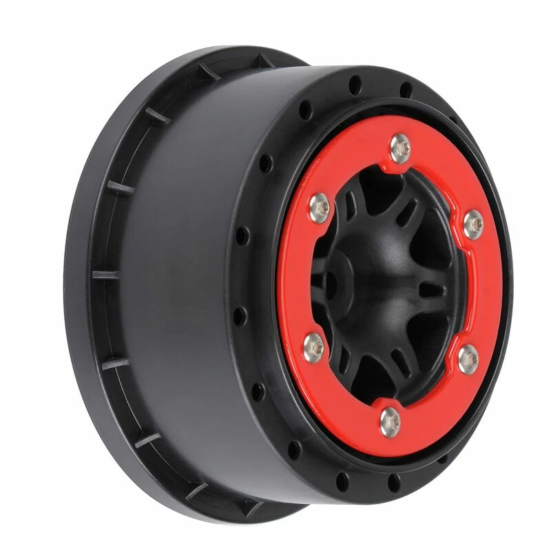Pro-Line Racing 1/10 Split Six Rear 2.2"/3.0" 12mm Short Course Wheels (2) Red/Black for Tires & Wheels - Image 2