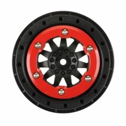 Pro-Line Racing 1/10 ProTrac F-11 Front/Rear 2.2"/3.0" 12mm SC Wheels (2) Red/Blk for Tires & Wheels