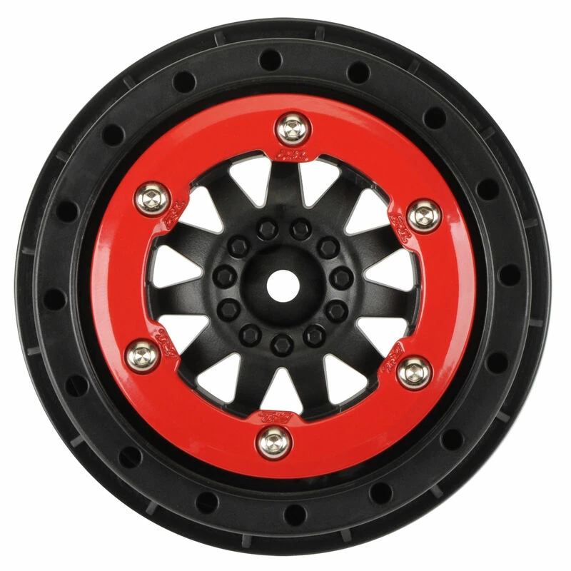 Pro-Line Racing 1/10 F-11 Front/Rear 2.2"/3.0" 12mm Short Course Wheels (2) Red/Blk for Tires & Wheels