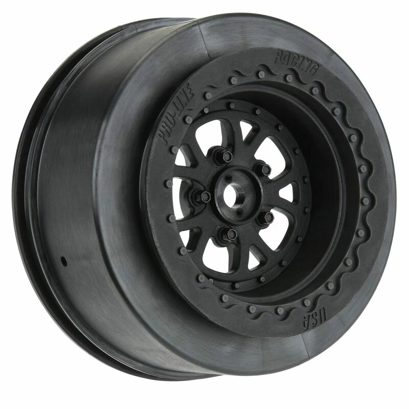 Pro-Line Racing 1/10 Pomona Drag Spec Rear 2.2"/3.0" 12mm Drag Wheels (2) Black for Tires & Wheels - Image 2