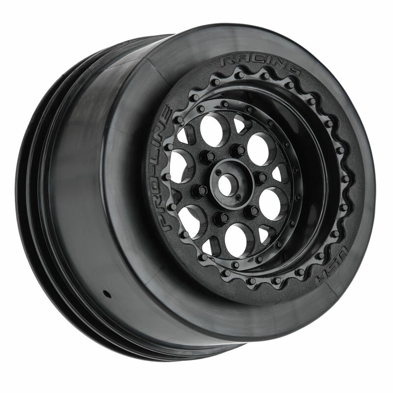 Pro-Line Racing 1/10 Showtime+ Wide Rear 2.2"/3.0" 12mm Drag Wheels (2) Black for Tires & Wheels - Image 4