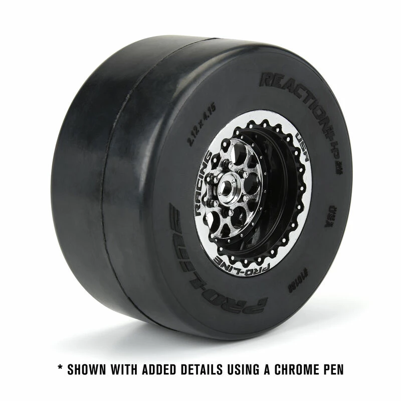 Pro-Line Racing 1/10 Showtime+ Wide Rear 2.2"/3.0" 12mm Drag Wheels (2) Black for Tires & Wheels - Image 2