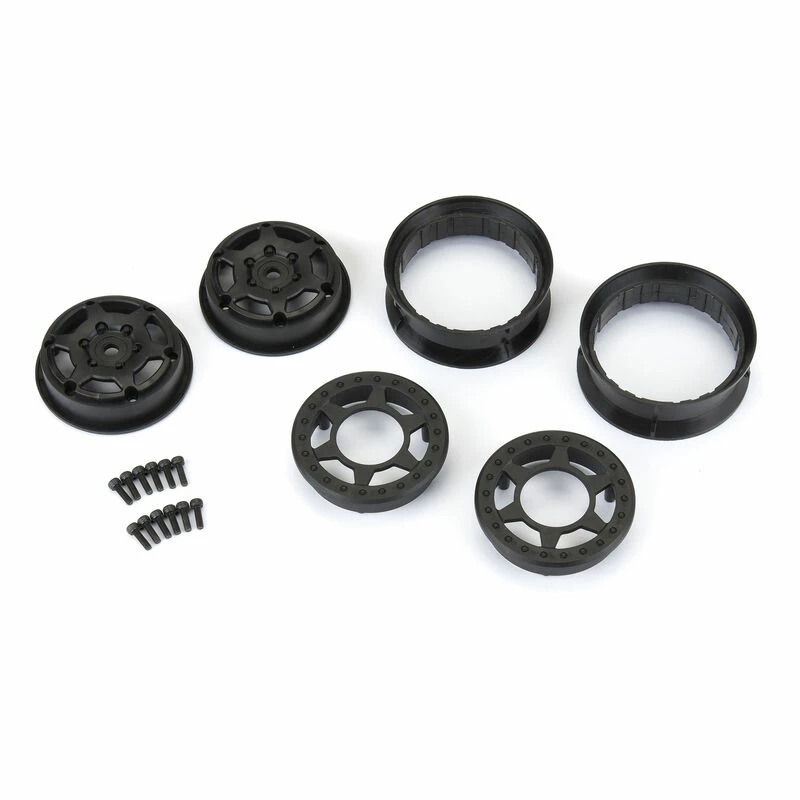 Pro-Line Racing 1/10 Holcomb F/R 1.9" 12mm Crawler Bead-Loc Wheels (2) Black for Tires & Wheels - Image 3