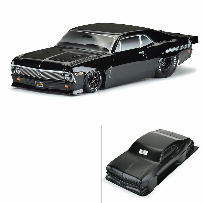 Pro-Line Racing 1/10 1969 Chevrolet Nova Tough-Color Black Body: Drag Car for Bodies