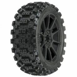 Pro-Line Racing 1/8 Badlands MX M2 Fr/Rr Buggy Tires Mounted 17mm Black Mach 10 (2) for Tires & Wheels