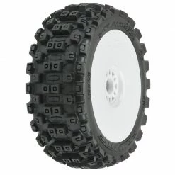 Pro-Line Racing 1/8 Badlands MX M2 Front/Rear Buggy Tires Mounted 17mm White (2) for Tires & Wheels