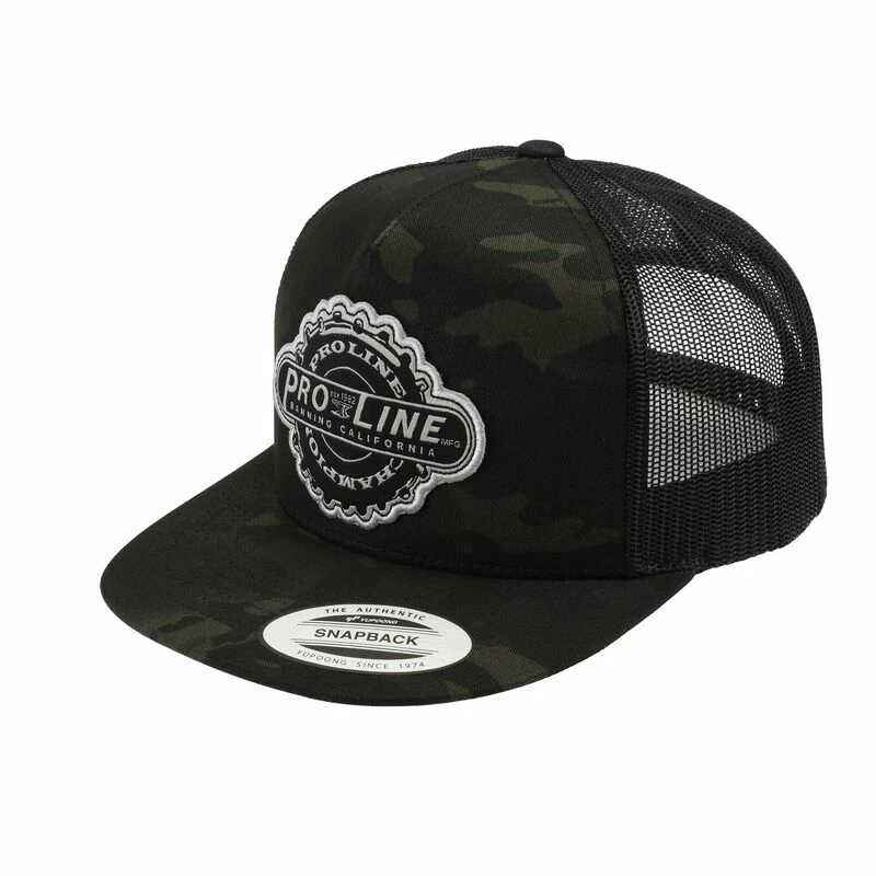Pro-Line Racing Pro-Line Manufactured Dark Camo Trucker Snapback Hat (One Size) for Parts